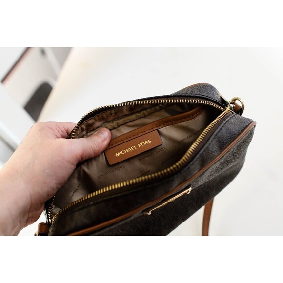 Michael Kors Jet Set Medium Cossbody Bag Brown 32S7GJSC8B-200 - Picture 7 of 7